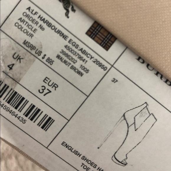 NWB Burberry Harbourne peep toe ankle booties 7 - Picture 6 of 6